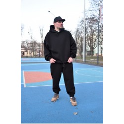 Спортивний теплий костюм оверсайз чорний